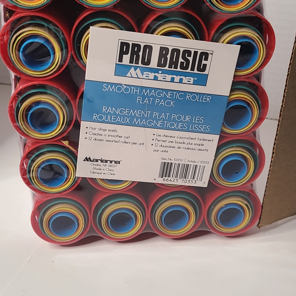 Pro Basic, Marianna, Smooth Magnetic Roller Flat Pack, Hair Rollers, New Package